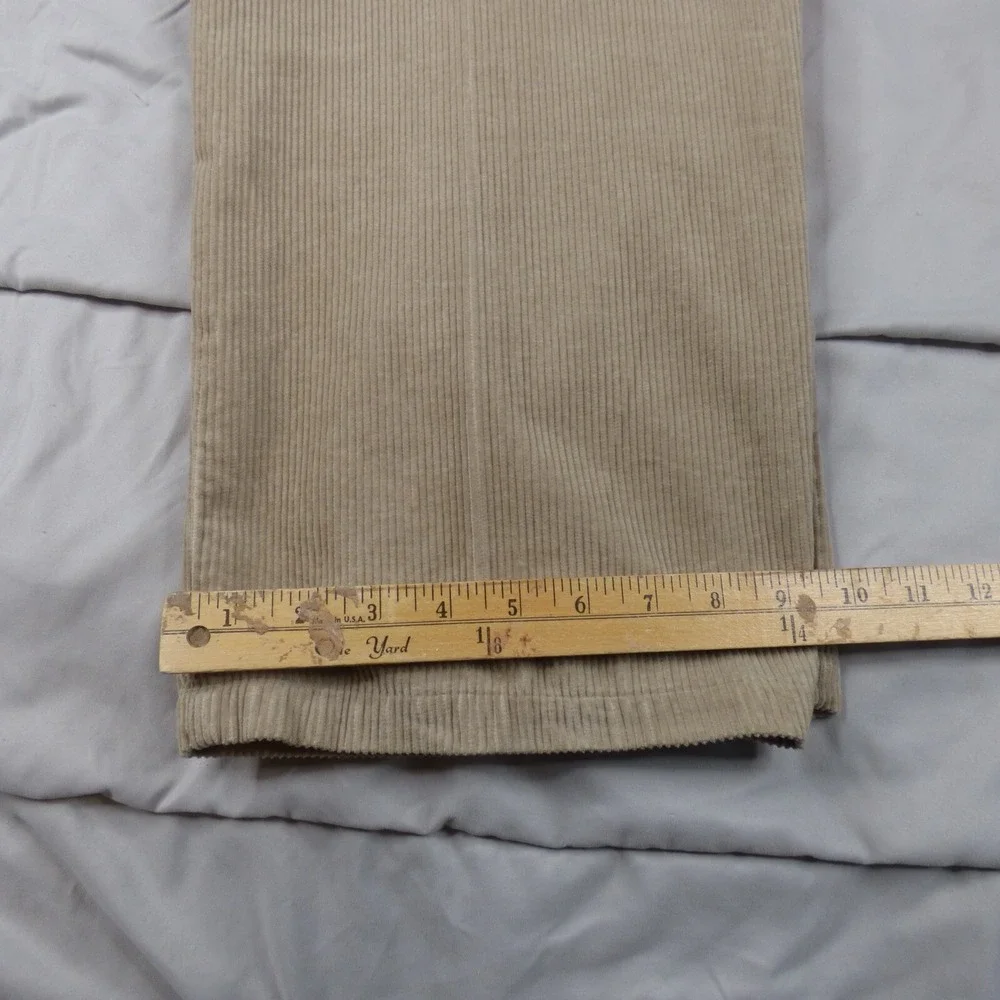 Men's Heavy Soft Trilogy Flat Front Corduroy Warm Pants 38/30‎ 100% Cotton Tan